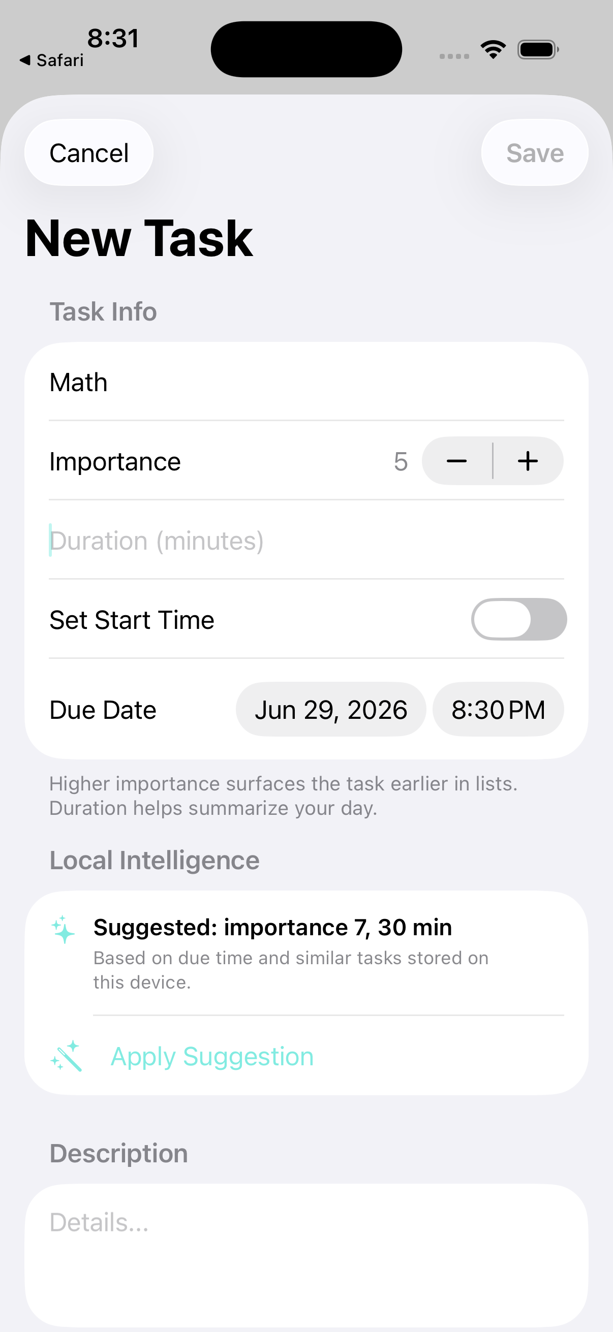 Task Creation